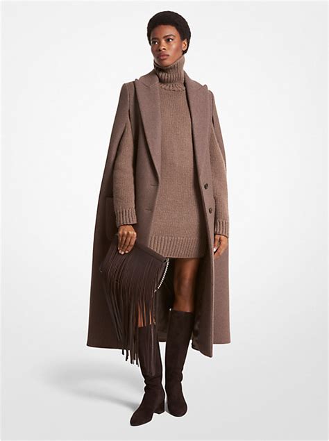 wool blend cape coat michael kors|Wool Melton Cape Coat .